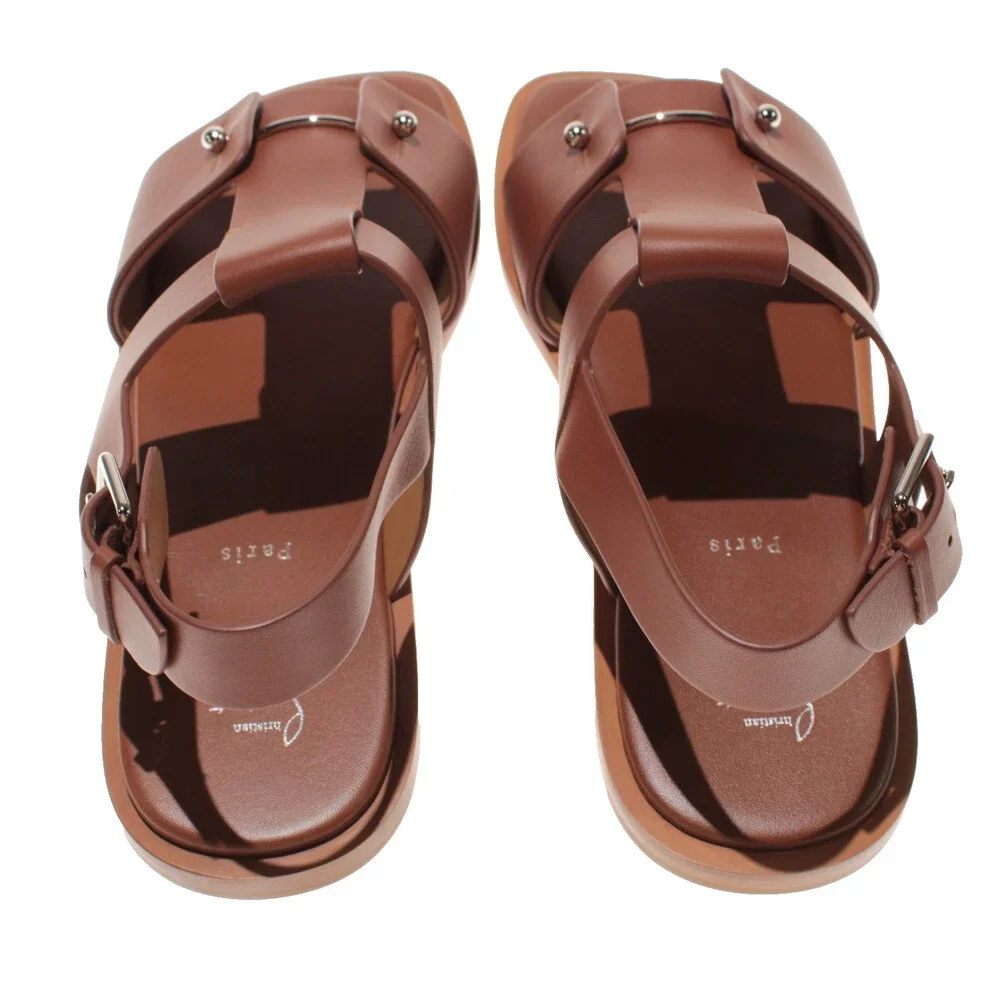 Christian Louboutin NWB Chambeliss Sandals Size 46 (US 13) in Brown Leather